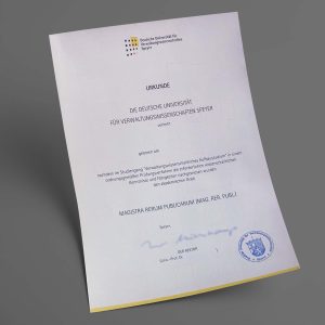 Deutsche Universität für Verwaltungswissenschaften Speyer pdf urkunde diplom master bachelor