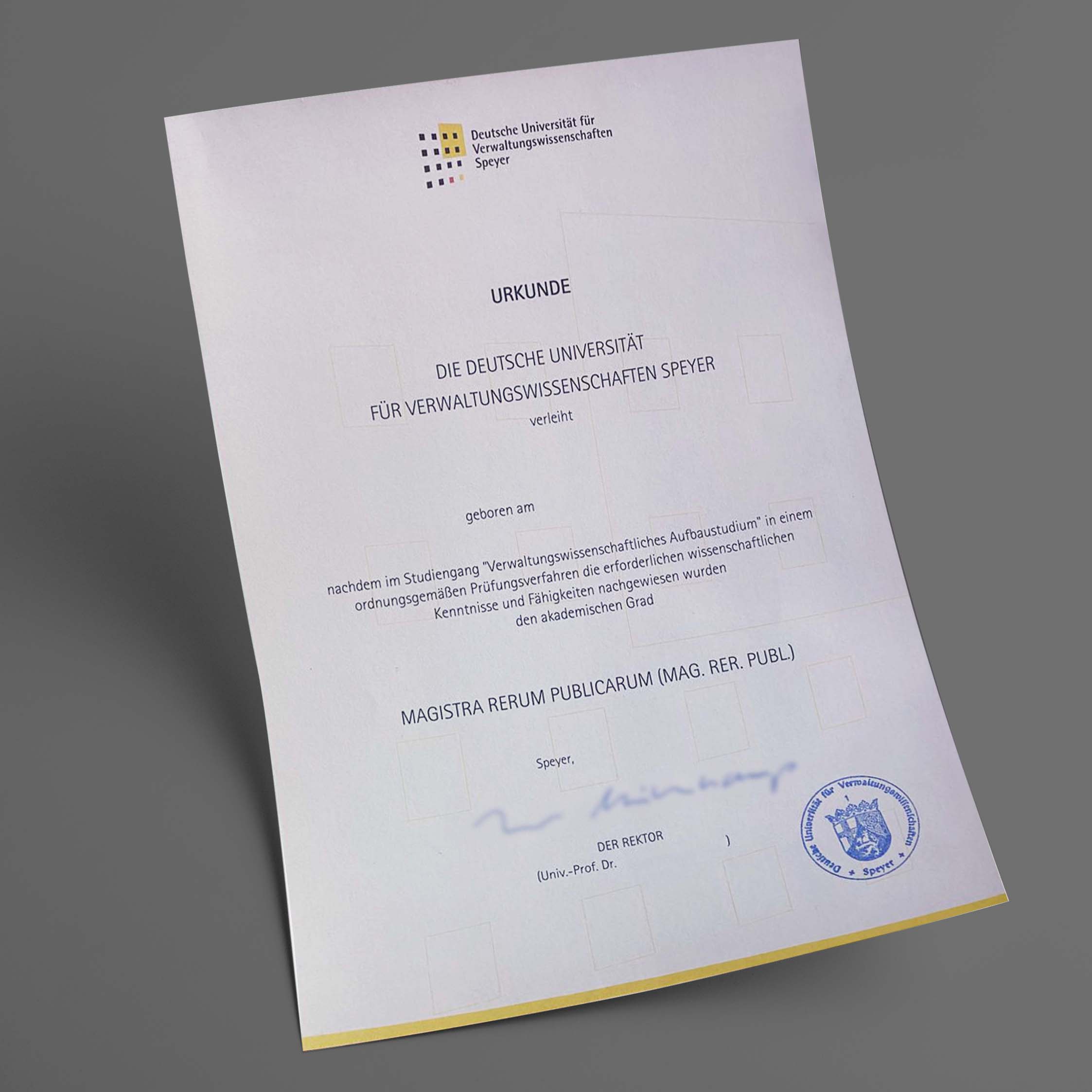 Du betrachtest gerade Deutsche Universität für Verwaltungswissenschaften Speyer diplom kaufen