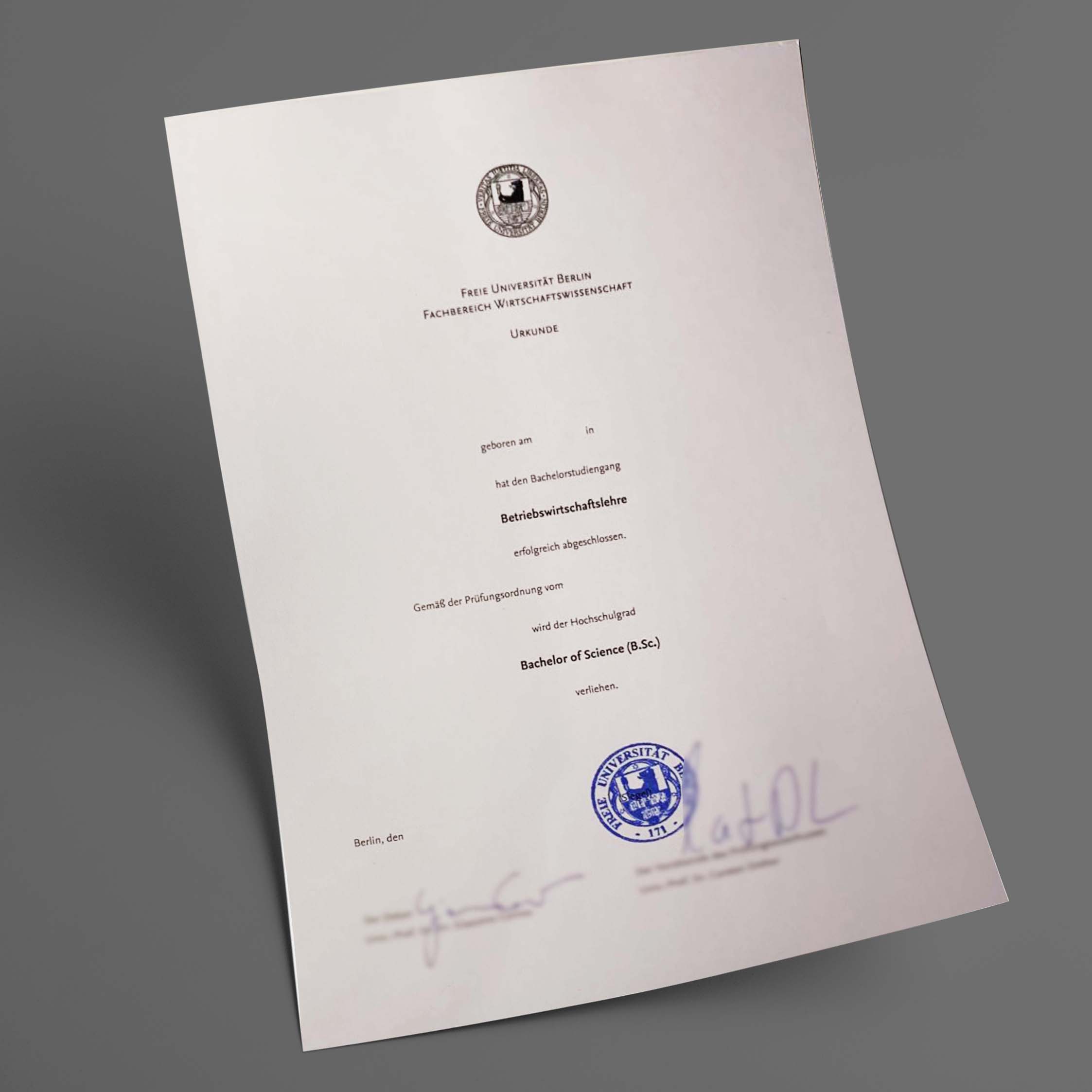 Du betrachtest gerade Freie Universität Berlin (Wiederholung) diplom kaufen