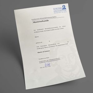 Goethe Universität Frankfurt pdf urkunde diplom master bachelor