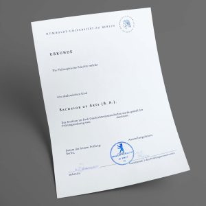 Humboldt Universität Berlin pdf urkunde diplom master bachelor