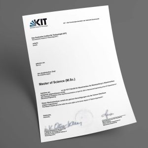 Karlsruher Institut für Technologie (KIT) pdf urkunde diplom master bachelor