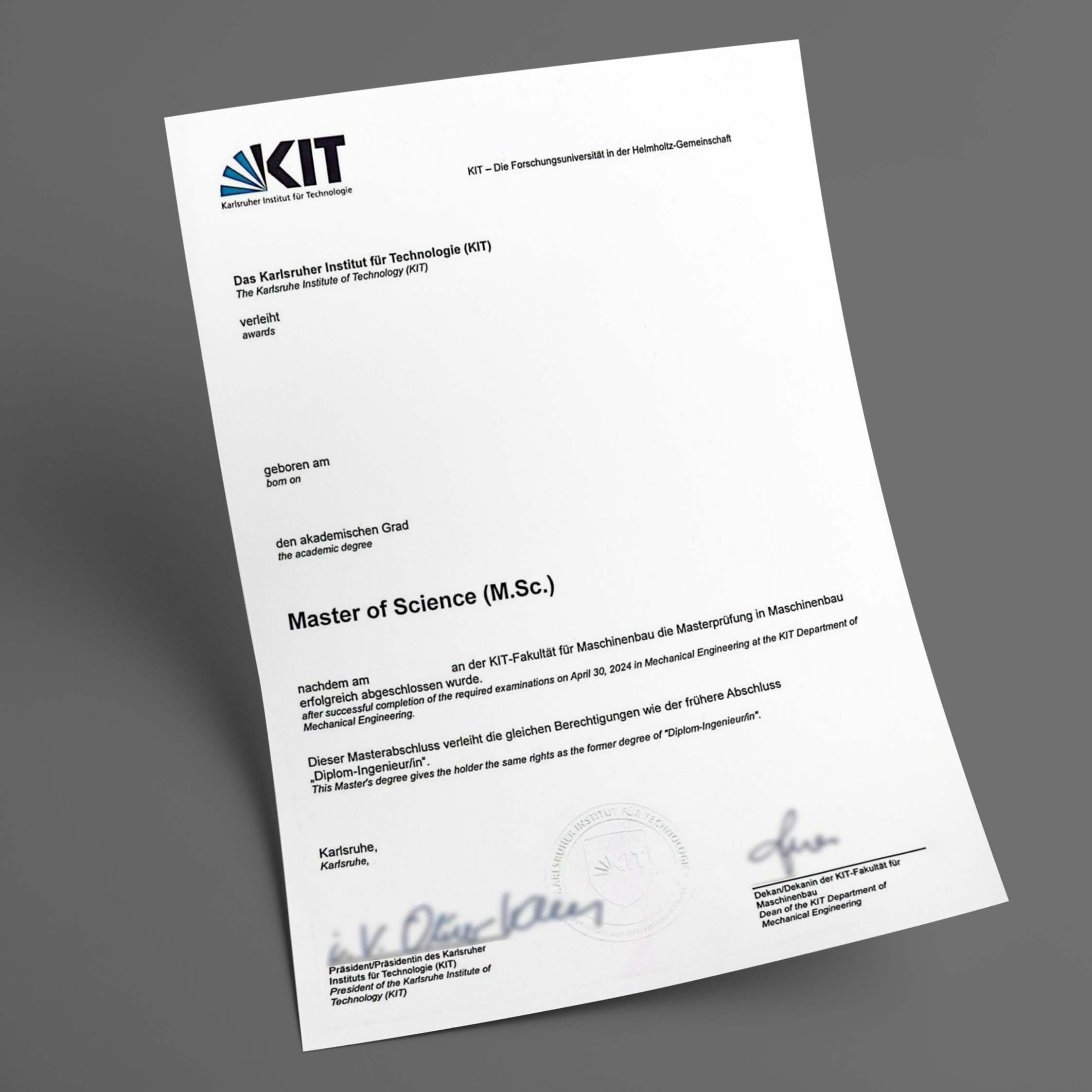 Du betrachtest gerade Karlsruher Institut für Technologie (KIT) diplom kaufen