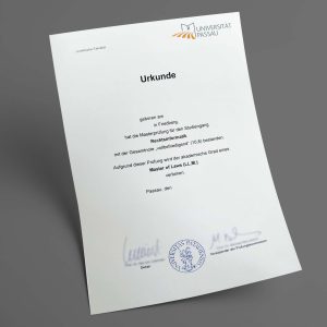 Passau Universität pdf urkunde diplom master bachelor