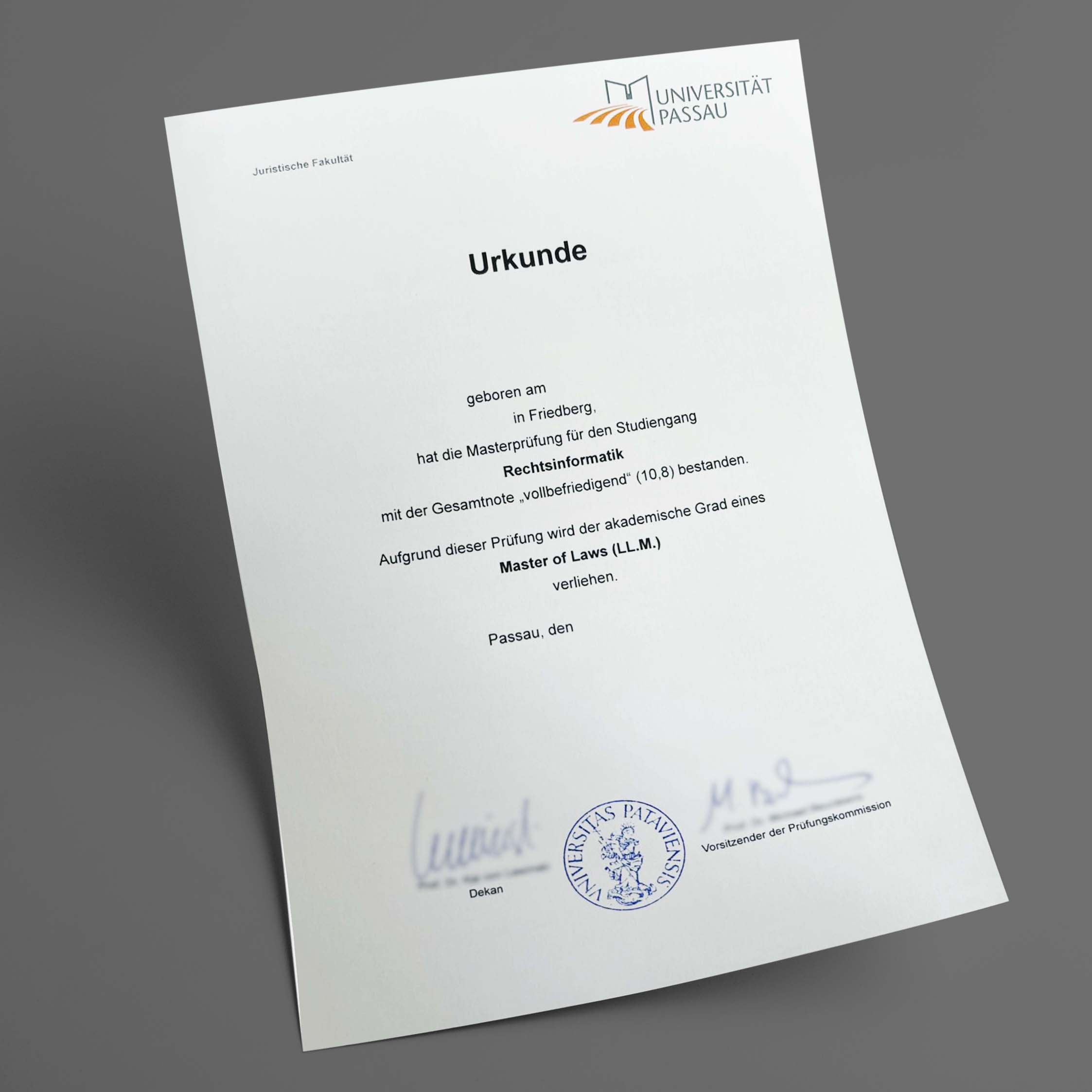 Du betrachtest gerade Universität Passau diplom kaufen