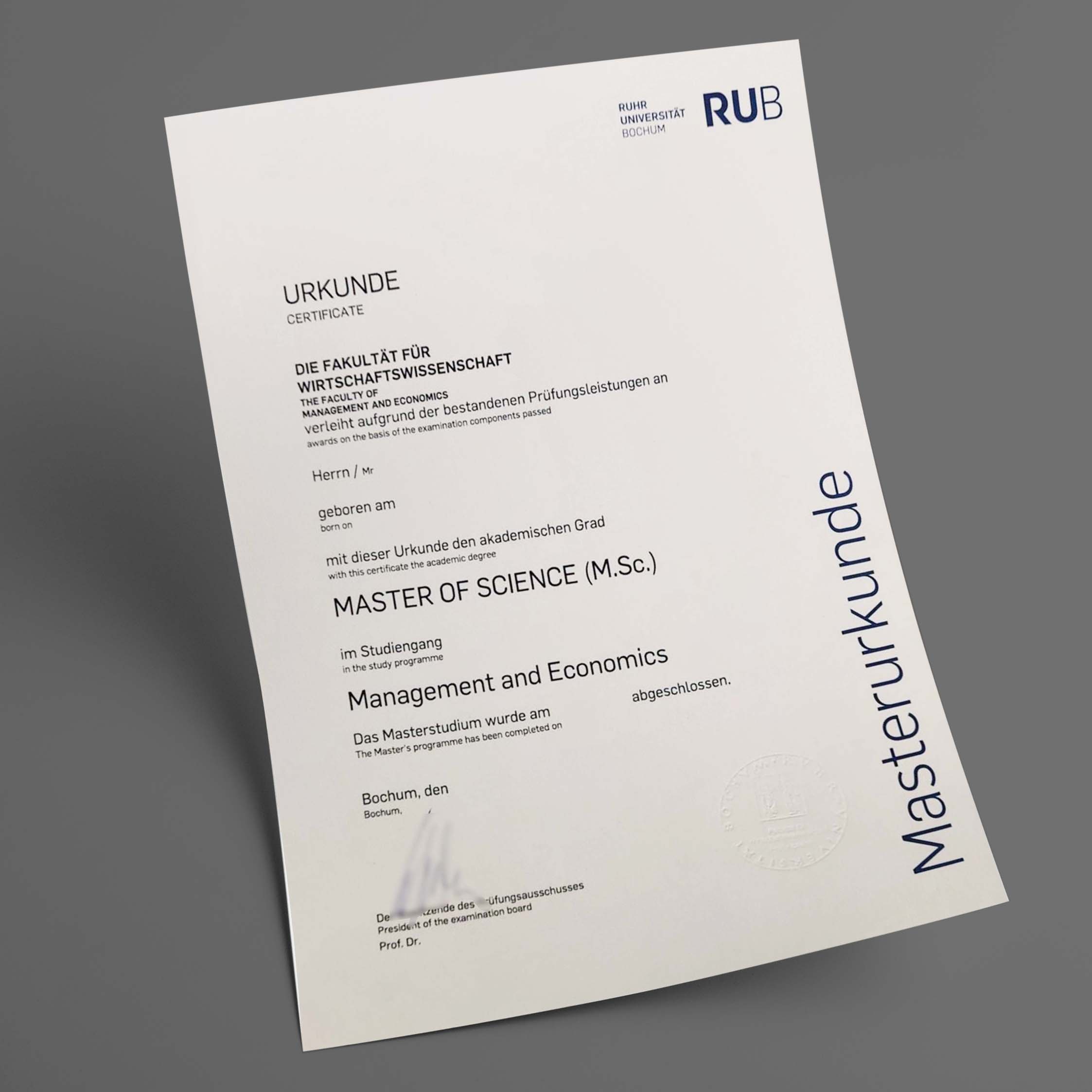 Du betrachtest gerade Ruhr-Universität Bochum diplom kaufen