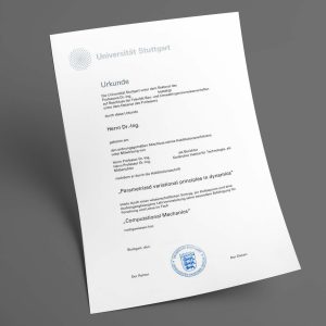 Stuttgart Universität pdf urkunde diplom master bachelor
