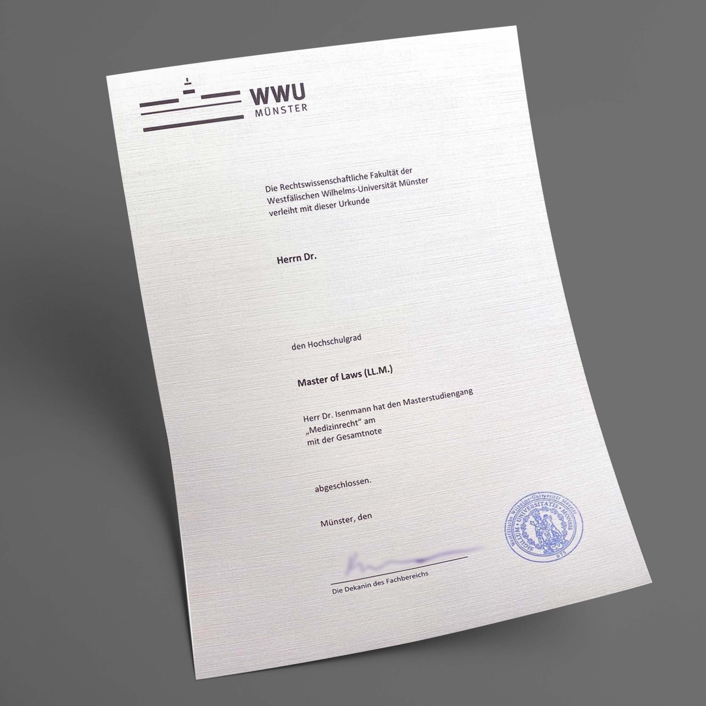Du betrachtest gerade Universität Münster diplom kaufen